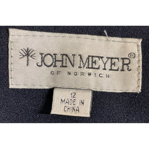 John Meyer Norwich Womens Size 12 Blue Vintage Lined Beaded Shoulder Pads Blazer - Picture 8 of 11